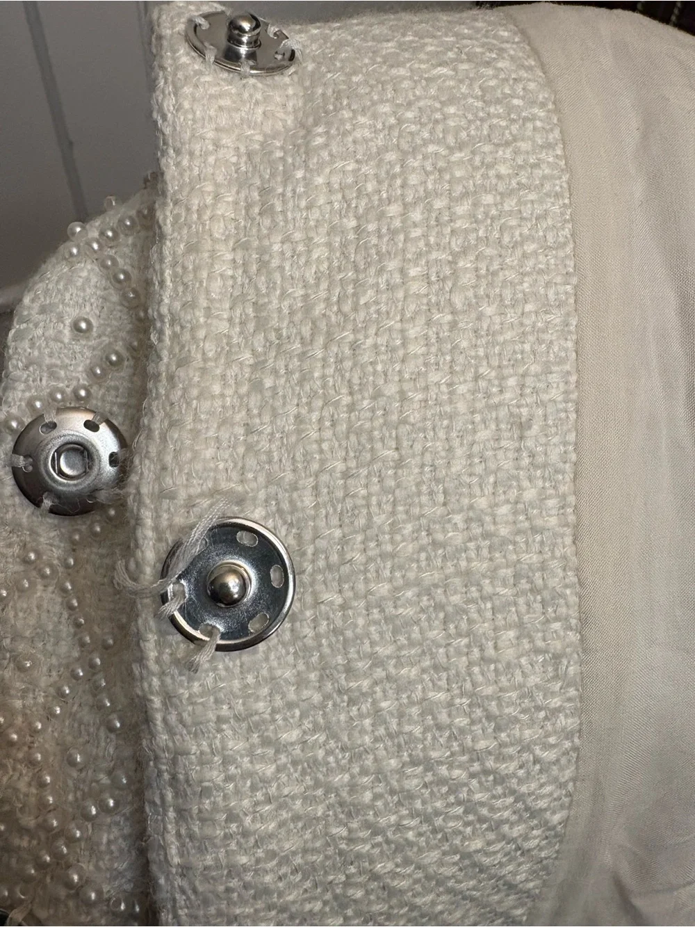 BHLDN Ella V-Neck Pearl Tweed Mini Dress - Picture 4 of 8